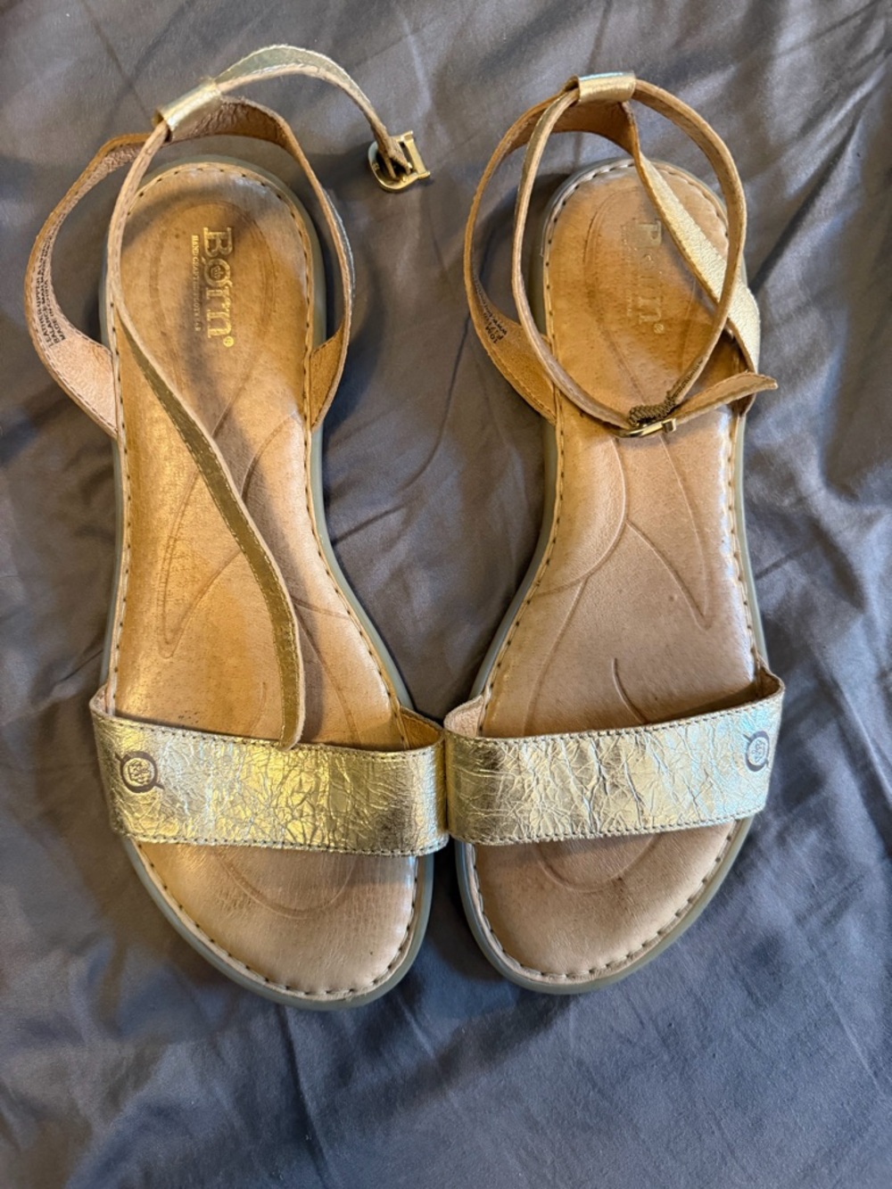 Born gold ankle wrap sandals